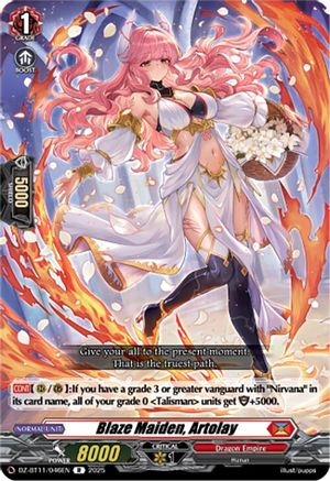 Blaze Maiden, Artolay - DZ-BT11/046EN - Rare