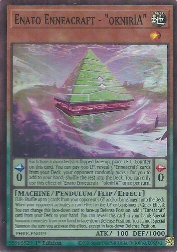 Enato Enneacraft - "oknirIA" (Super Rare) - PHRE-EN019 - Super Rare - 1st Edition