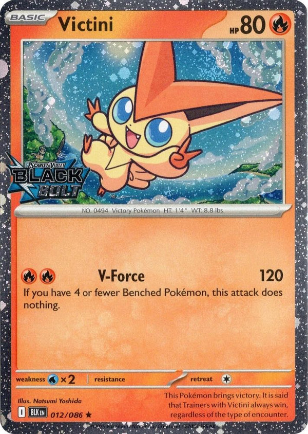 Victini (Black Bolt Stamped) - 012/086 - Rare