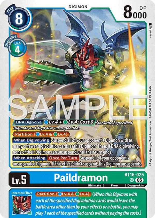 Paildramon - BT16-025 (Block 5 Reprint) - BT16-025 - Super Rare