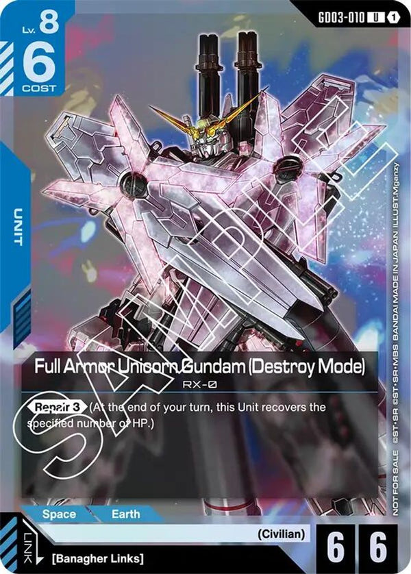 Full Armor Unicorn Gundam (Destroy Mode) (Store Tournament Participant Pack 03) - GD03-010 - Uncommon