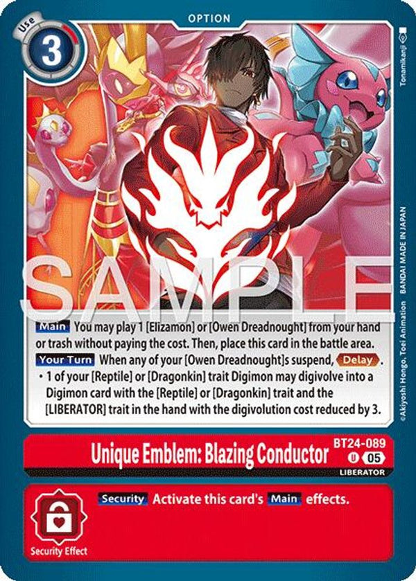 Unique Emblem: Blazing Conductor - BT24-089 - Uncommon