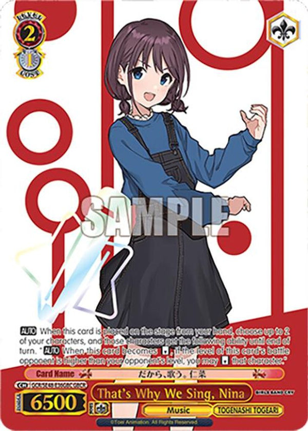 That's Why We Sing, Nina (GBCR) - GCR/SE48-E36GBCGBCR - Girls Band Cry Rare