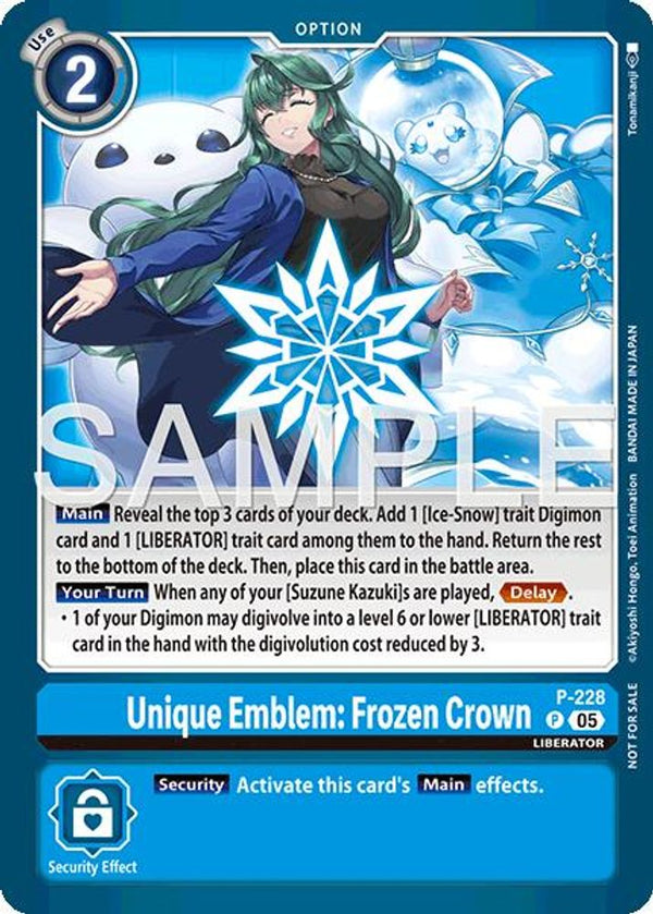 Unique Emblem: Frozen Crown (Dawn of Liberator Box Topper) - P-228 - Promo
