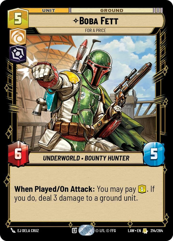 Boba Fett - For a Price - 214/264 - Rare