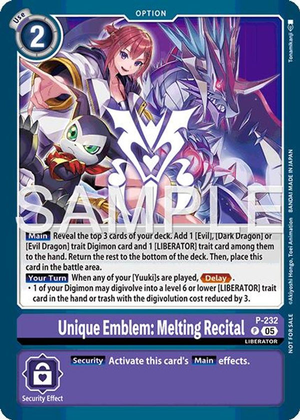 Unique Emblem: Melting Recital (Dawn of Liberator Box Topper) - P-232 - Promo