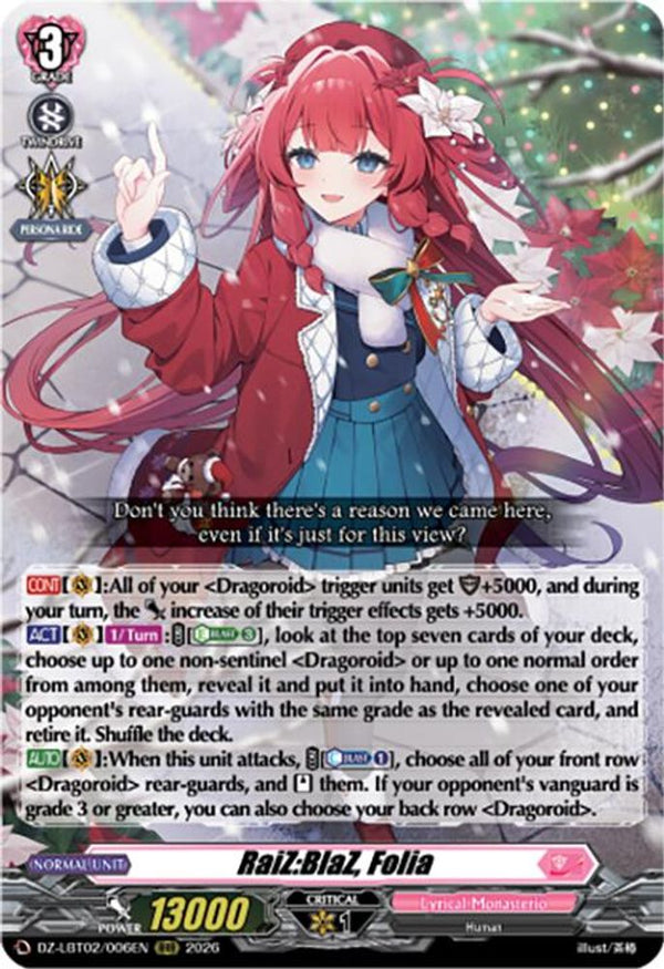 RaiZ:BlaZ, Folia - DZ-LBT02/006EN - Triple Rare