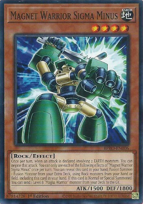 Magnet Warrior Sigma Minus - BPRO-EN006 - Common - 1st Edition