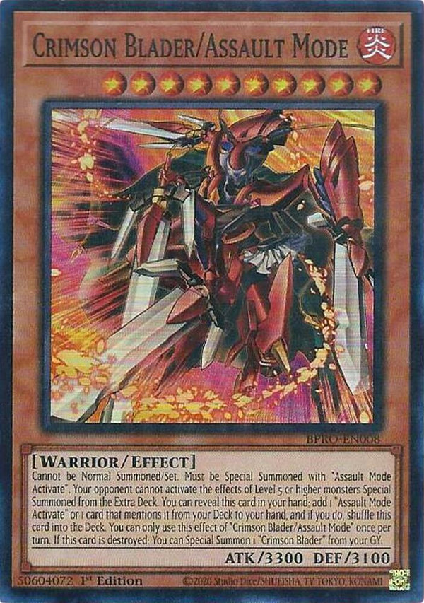 Crimson Blader/Assault Mode - BPRO-EN008 - Super Rare - 1st Edition