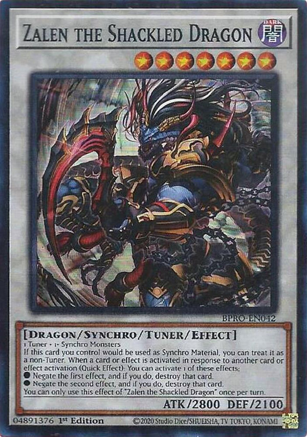 Zalen the Shackled Dragon - BPRO-EN042 - Super Rare - 1st Edition