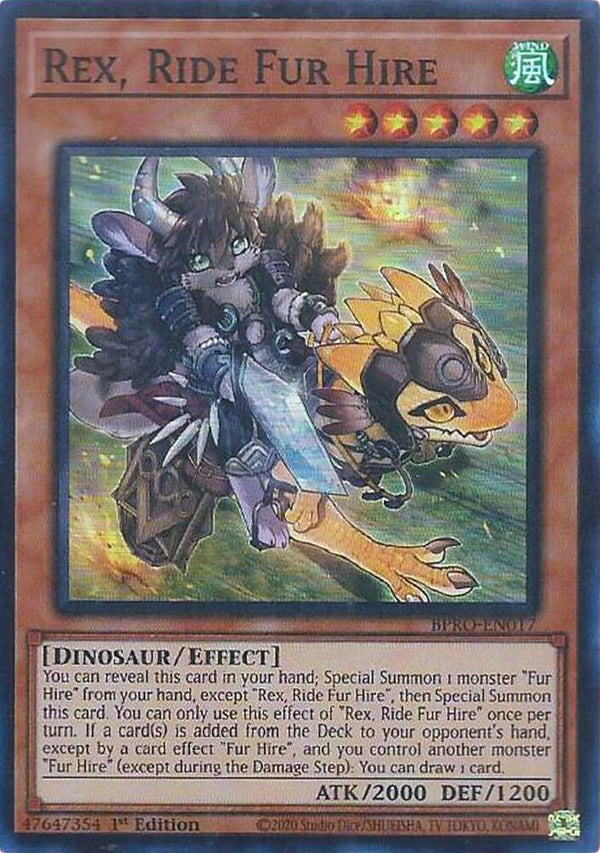 Rex, Ride Fur Hire - BPRO-EN017 - Super Rare - 1st Edition
