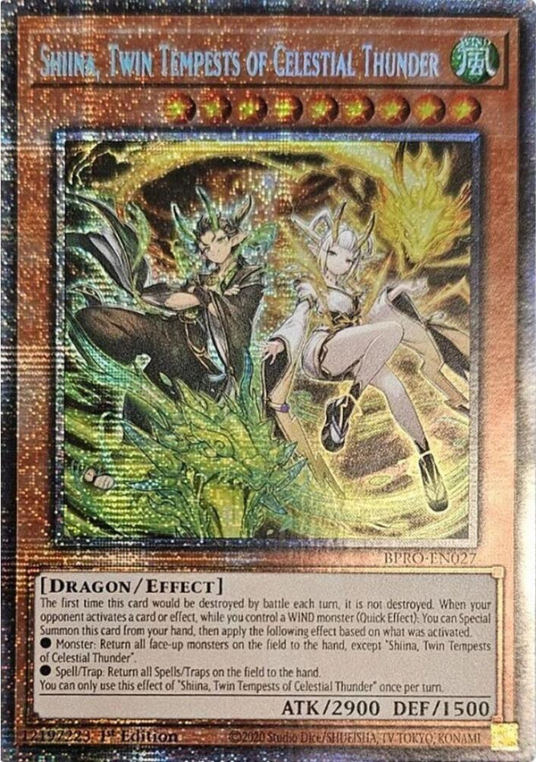Shiina, Twin Tempests of Celestial Thunder - BPRO-EN027 - Starlight Rare - 1st Edition