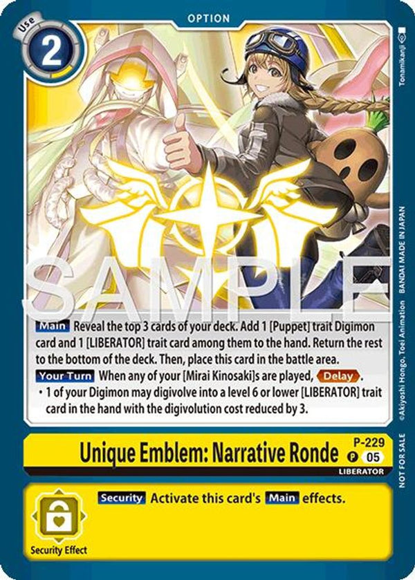 Unique Emblem: Narrative Ronde (Dawn of Liberator Box Topper) - P-229 - Promo