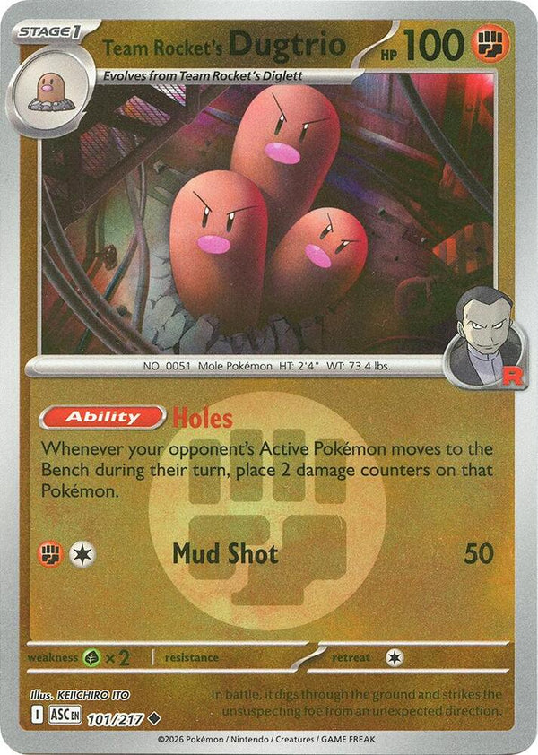 Team Rocket's Dugtrio (Energy Symbol Pattern) - 101/217 - Uncommon