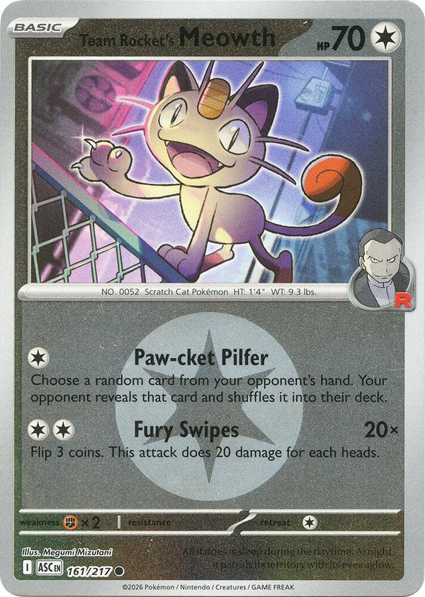 Team Rocket's Meowth (Energy Symbol Pattern) - 161/217 - Common