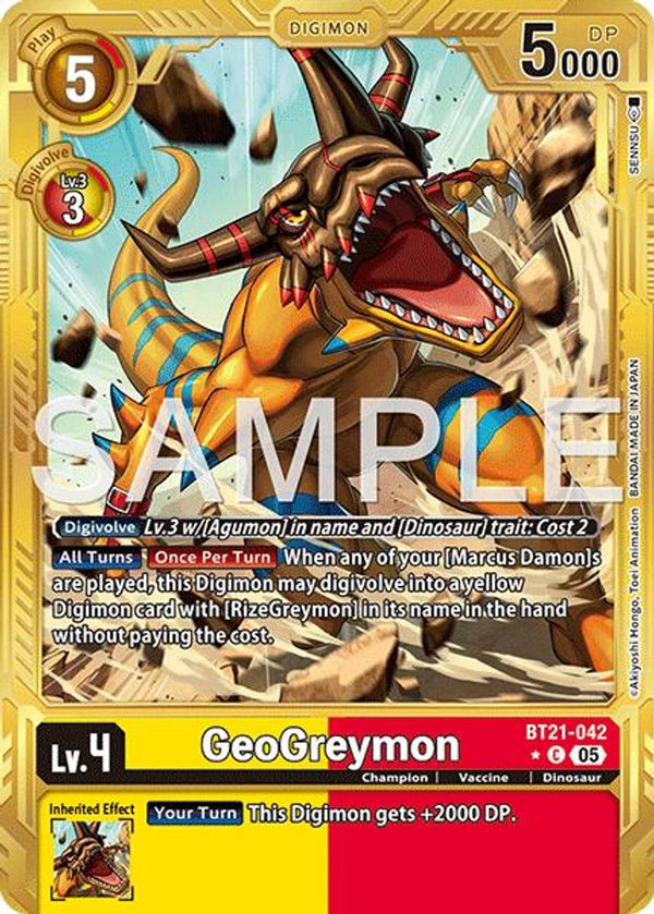 GeoGreymon - BT21-042 (Gold Border) - BT21-042 - Common