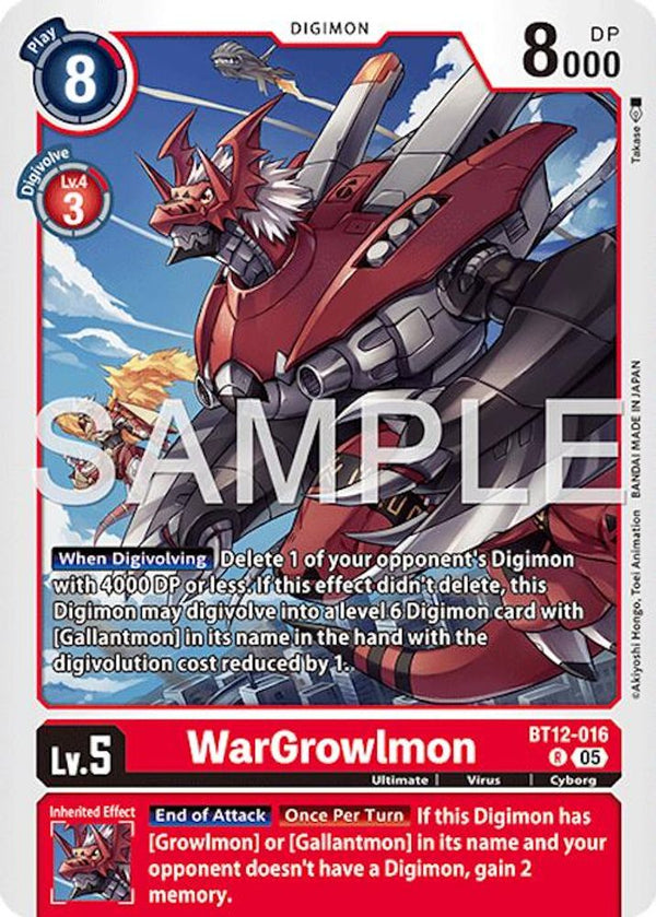 WarGrowlmon - BT12-016 (Block 5 Reprint) - BT12-016 - Rare