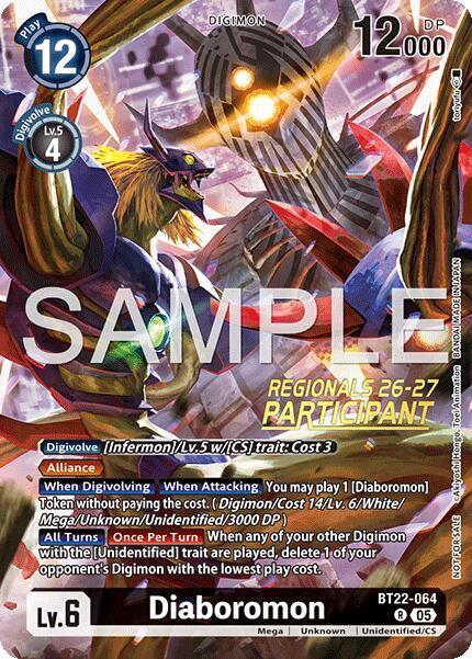 Diaboromon (Regionals 26-27 Season 1 Participant) - BT22-064 - Rare