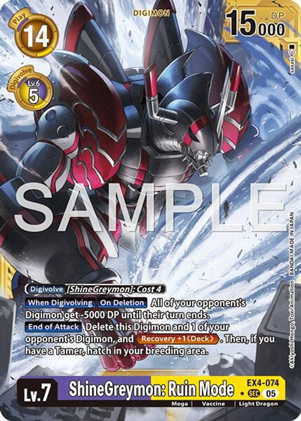 ShineGreymon: Ruin Mode (Gold Border) - EX4-074 - Secret Rare