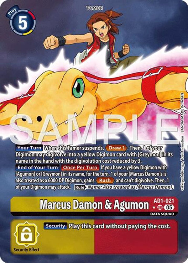 Marcus Damon & Agumon (Alternate Art) - AD1-021 - Super Rare
