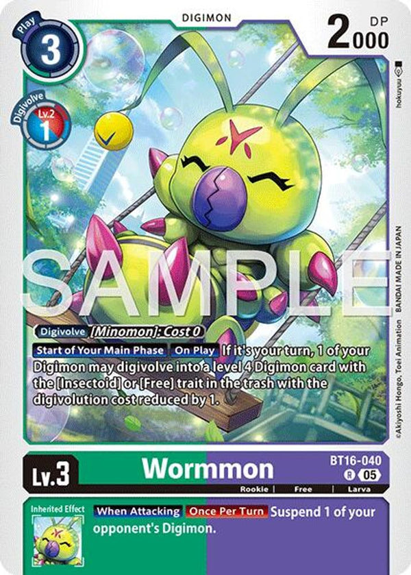 Wormmon - BT16-040 (Block 5 Reprint) - BT16-040 - Rare