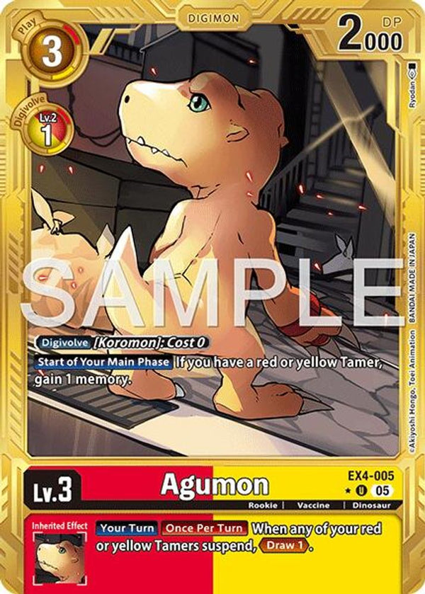 Agumon - EX4-005 (Gold Border) - EX4-005 - Uncommon