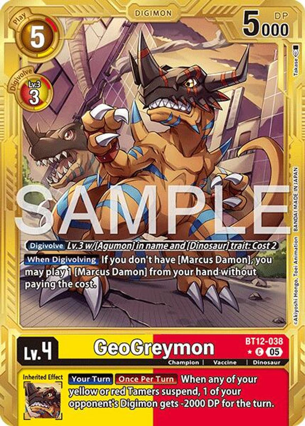 GeoGreymon - BT12-038 (Gold Border) - BT12-038 - Common