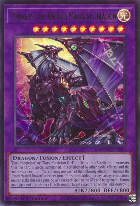 Timaeus the United Magical Dragon - MZMU-EN012 - Ultra Rare - 1st Edition