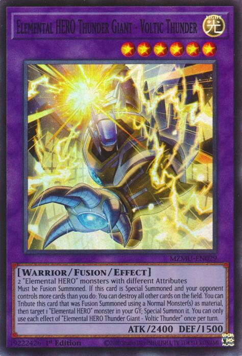 Elemental HERO Thunder Giant - Voltic Thunder - MZMU-EN029 - Super Rare - 1st Edition