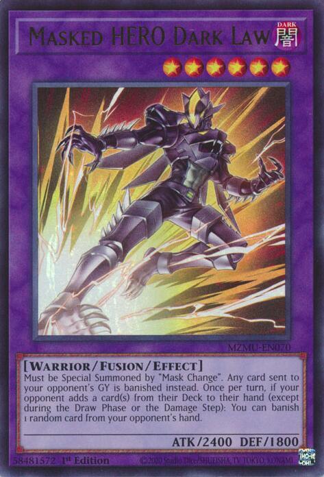 Masked HERO Dark Law - MZMU-EN070 - Ultra Rare - 1st Edition