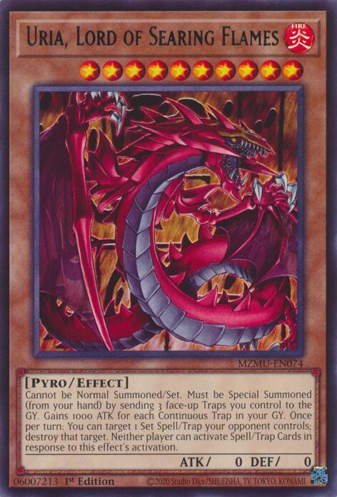 Uria, Lord of Searing Flames - MZMU-EN074 - Rare - 1st Edition