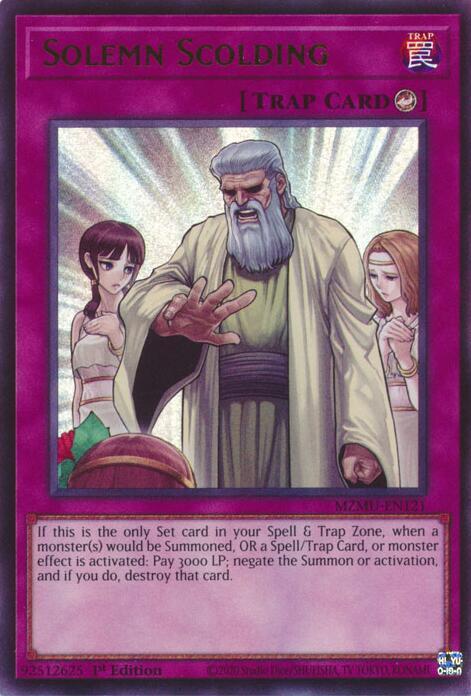 Solemn Scolding - MZMU-EN121 - Ultra Rare - 1st Edition