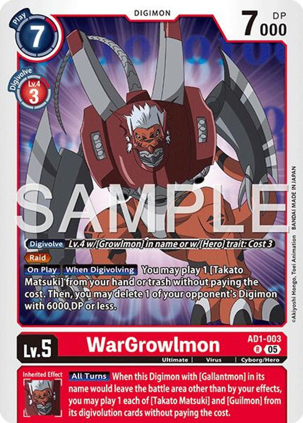 WarGrowlmon - AD1-003 - AD1-003 - Rare