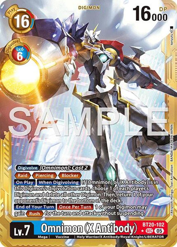 Omnimon (X Antibody) (Gold Border) - BT20-102 - Secret Rare