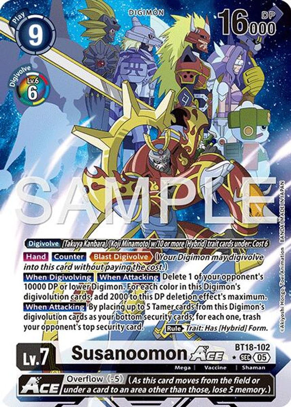 Susanoomon ACE (AD1 Alternate Art) - BT18-102 - Secret Rare
