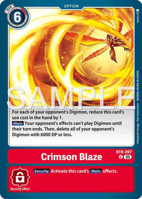 Crimson Blaze (Block 5 Reprint) - BT8-097 - Uncommon