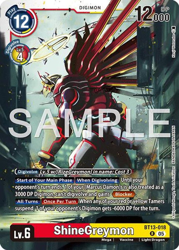 ShineGreymon - BT13-018 (Block 5 Reprint) - BT13-018 - Rare