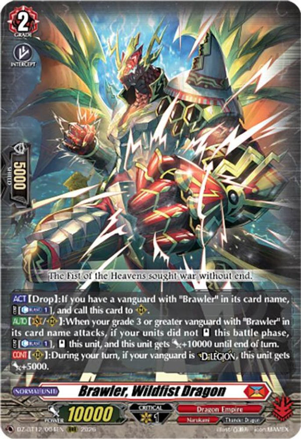 Brawler, Wildfist Dragon - DZ-BT12/004EN - Triple Rare