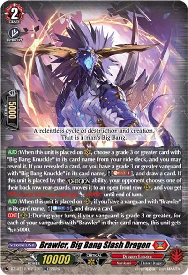 Brawler, Big Bang Slash Dragon - DZ-BT12/021EN - Double Rare