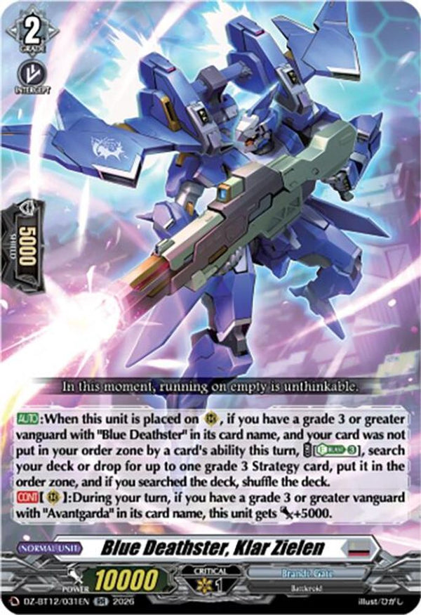 Blue Deathster, Klar Zielen - DZ-BT12/031EN - Double Rare