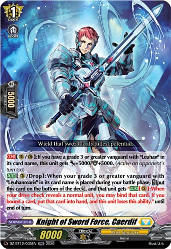Knight of Sword Force, Caerdif - DZ-BT12/035EN - Double Rare