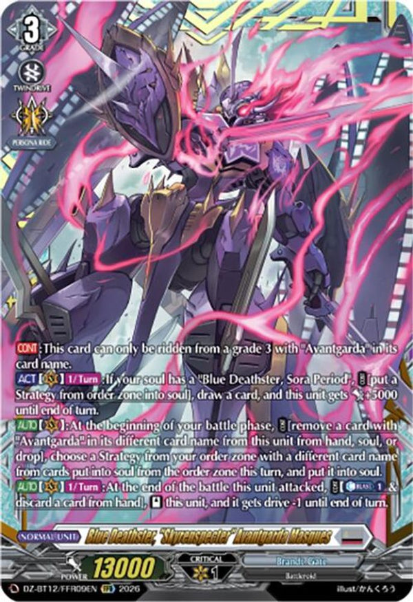 Blue Deathster, "Skyrenspecter" Avantgarda Masques (FFR) - DZ-BT12/FFR09EN - Double Frame Rare
