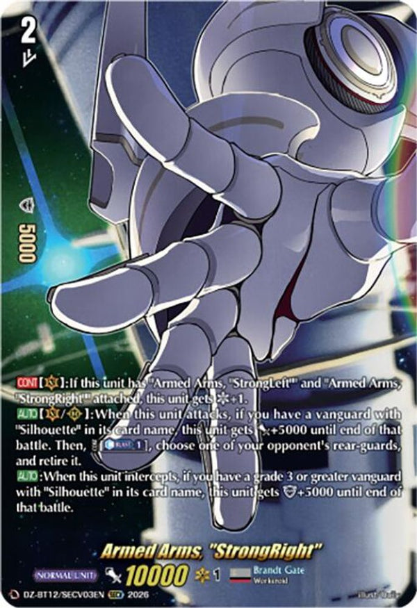 Armed Arms, "StrongRight" (SECV) - DZ-BT12/SECV03EN - Secret Rare V