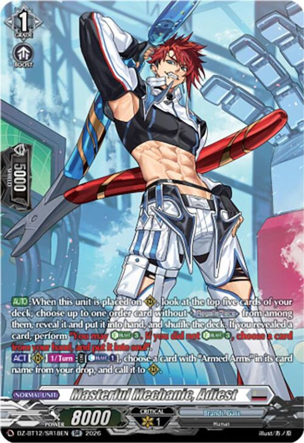 Masterful Mechanic, Adiest (SR) - DZ-BT12/SR18EN - Silver Rare