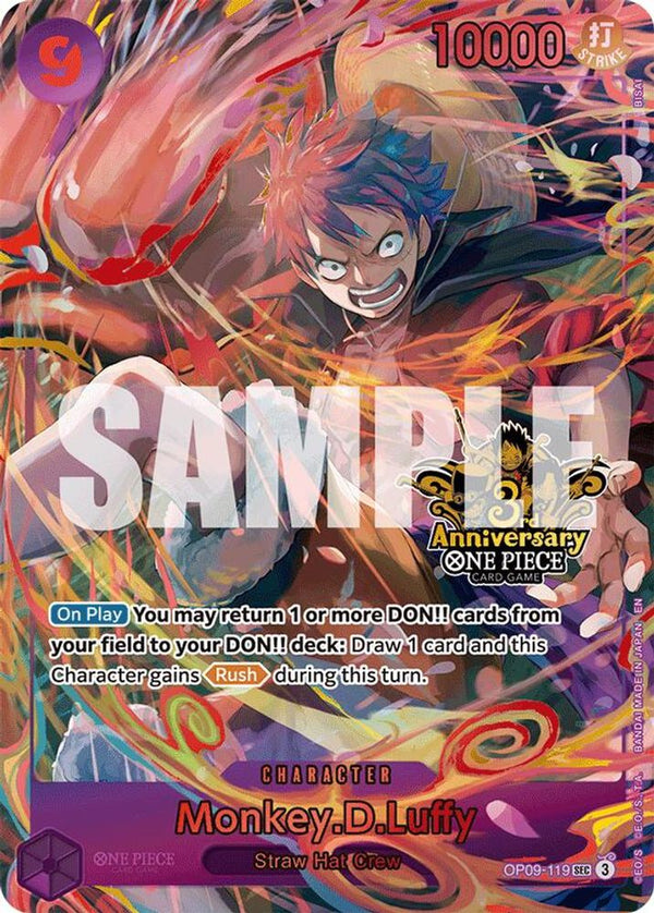 Monkey.D.Luffy (Japanese 3rd Anniversary Set) - OP09-119 - Secret Rare