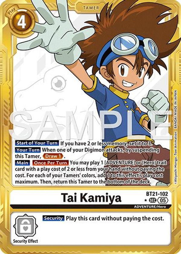 Tai Kamiya - BT21-102 (Gold Border) - BT21-102 - Secret Rare