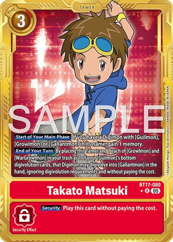 Takato Matsuki - BT17-080 (Gold Border) - BT17-080 - Rare