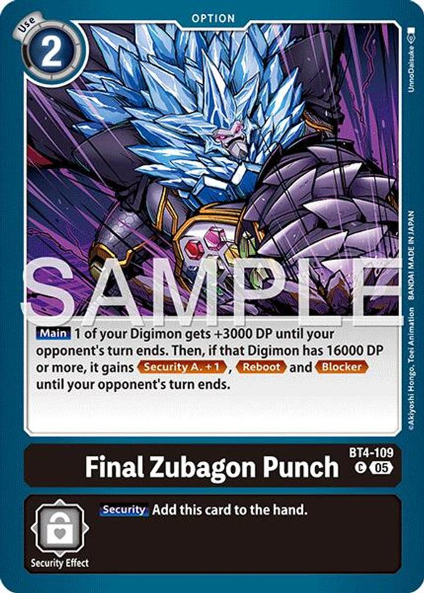 Final Zubagon Punch (Block 5 Reprint) - BT4-109 - Common