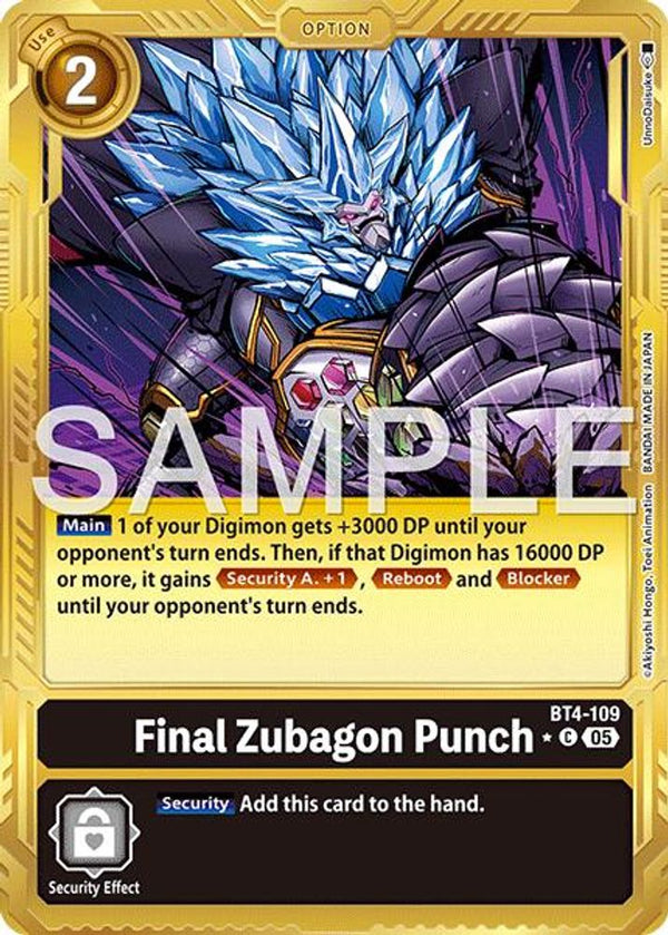 Final Zubagon Punch (Gold Border) - BT4-109 - Common
