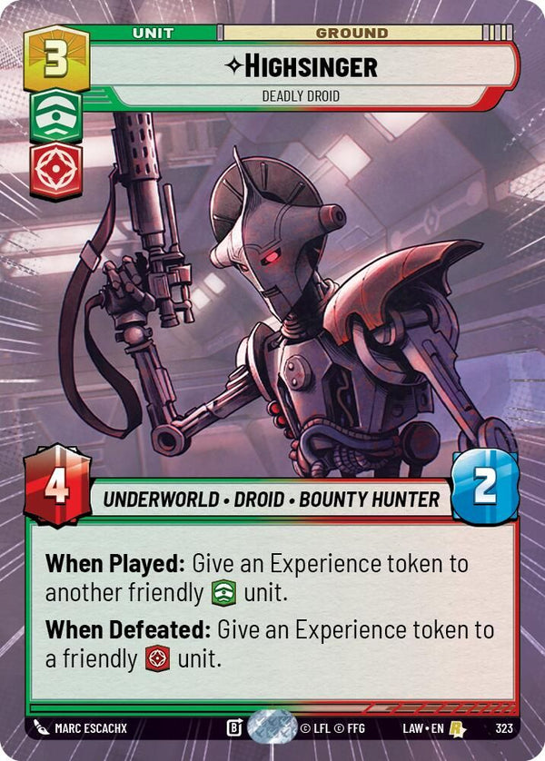 Highsinger - Deadly Droid (Hyperspace) - 323 - Rare